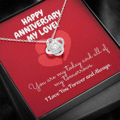 Girlfriend Necklace, Wife Necklace, To My Love Tomorrow Love Knot Necklace Anniversary Gift For Karwa Chauth Rakva