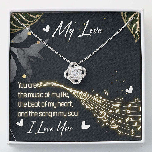 Girlfriend Necklace, Wife Necklace, To My Love “ You Are The Music Of My Life Necklace With Gift Box For Karwa Chauth Rakva