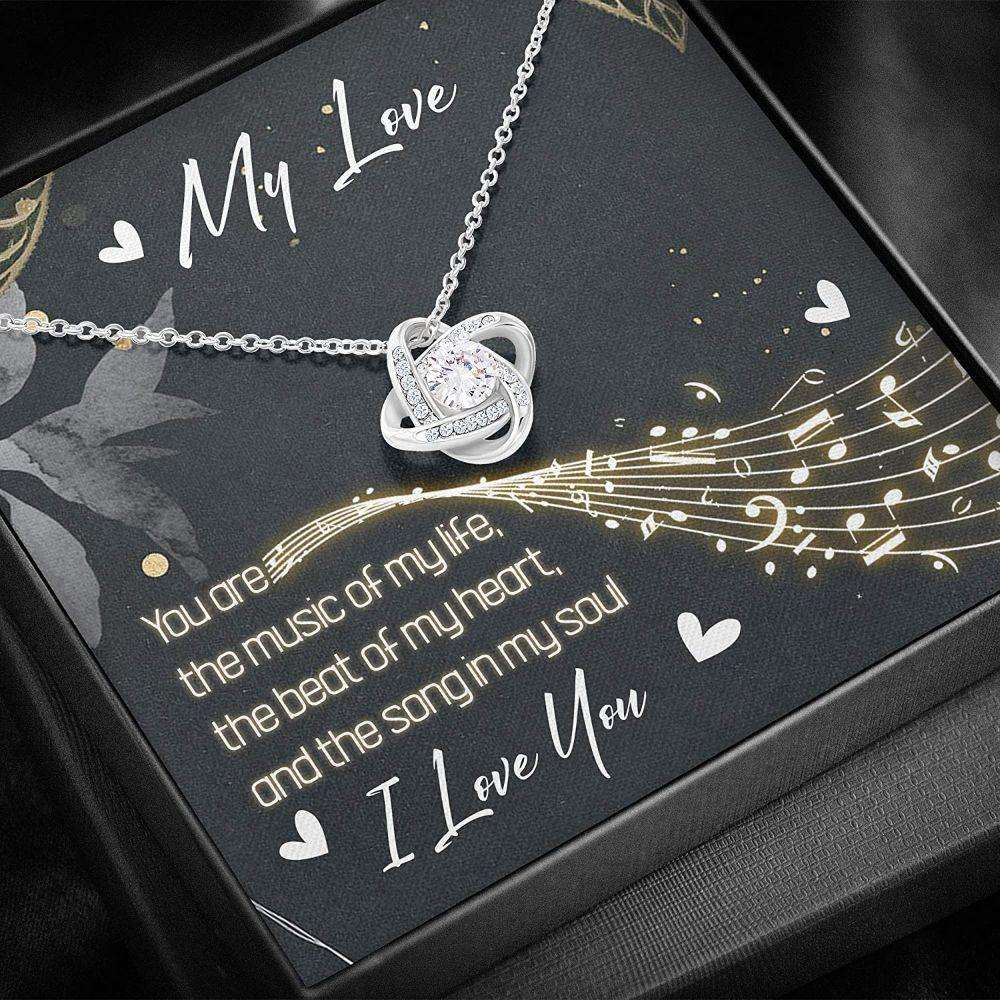 Girlfriend Necklace, Wife Necklace, To My Love “ You Are The Music Of My Life Necklace With Gift Box For Karwa Chauth Rakva