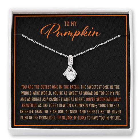 Girlfriend Necklace, Wife Necklace, To My Pumpkin I’M So Jack-O’-Lucky “ Alluring Beauty Necklace For Karwa Chauth Rakva