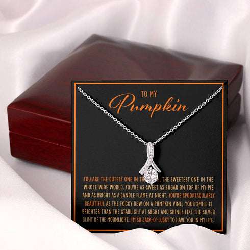 Girlfriend Necklace, Wife Necklace, To My Pumpkin I’M So Jack-O’-Lucky “ Alluring Beauty Necklace For Karwa Chauth Rakva