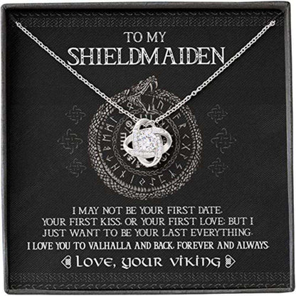 Girlfriend Necklace, Wife Necklace, To My Shieldmaiden I Love You To Valhalla And Back Necklace, Wife Gift, Girlfriend Gift, Viking Gift For Karwa Chauth Rakva