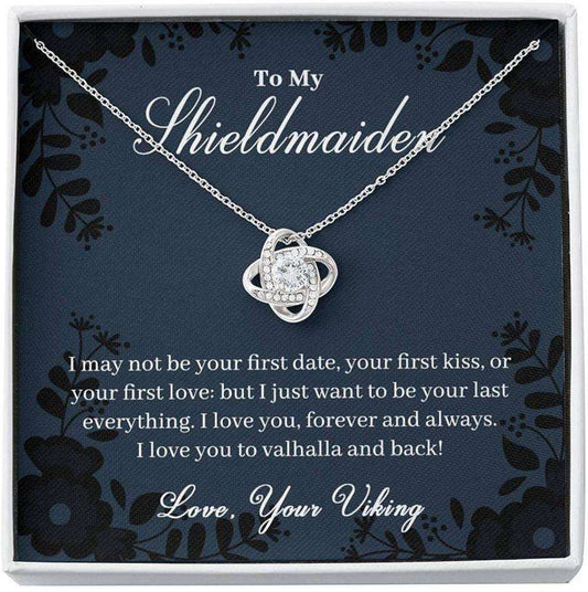 Girlfriend Necklace, Wife Necklace, To My Shieldmaiden Necklace Gift “ Love You To Valhalla And Back, Viking Shieldmaiden Wife For Karwa Chauth Rakva