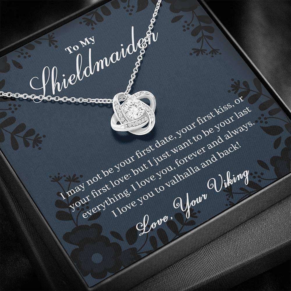 Girlfriend Necklace, Wife Necklace, To My Shieldmaiden Necklace Gift “ Love You To Valhalla And Back, Viking Shieldmaiden Wife For Karwa Chauth Rakva