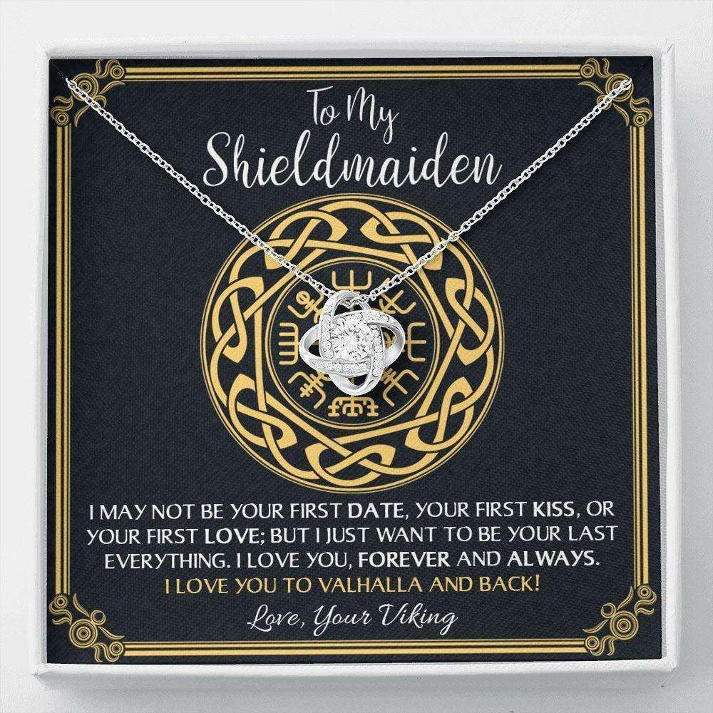 Girlfriend Necklace, Wife Necklace, To My Shieldmaiden Necklace Gift “ Love You To Valhalla And Back, Wife Gift, Girlfriend Gift, Viking Gift For Karwa Chauth Rakva