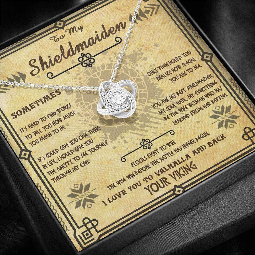 Girlfriend Necklace, Wife Necklace, To My Shieldmaiden Necklace Gift “ Love, Your Viking , Girlfriend, Fiance, Future Wife For Karwa Chauth Rakva