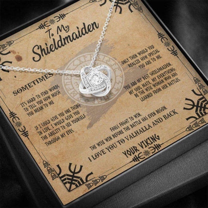 Girlfriend Necklace, Wife Necklace, To My Shieldmaiden Necklace Love Your Viking, Gift For Wife Shieldmaiden, Viking Style For Karwa Chauth Rakva