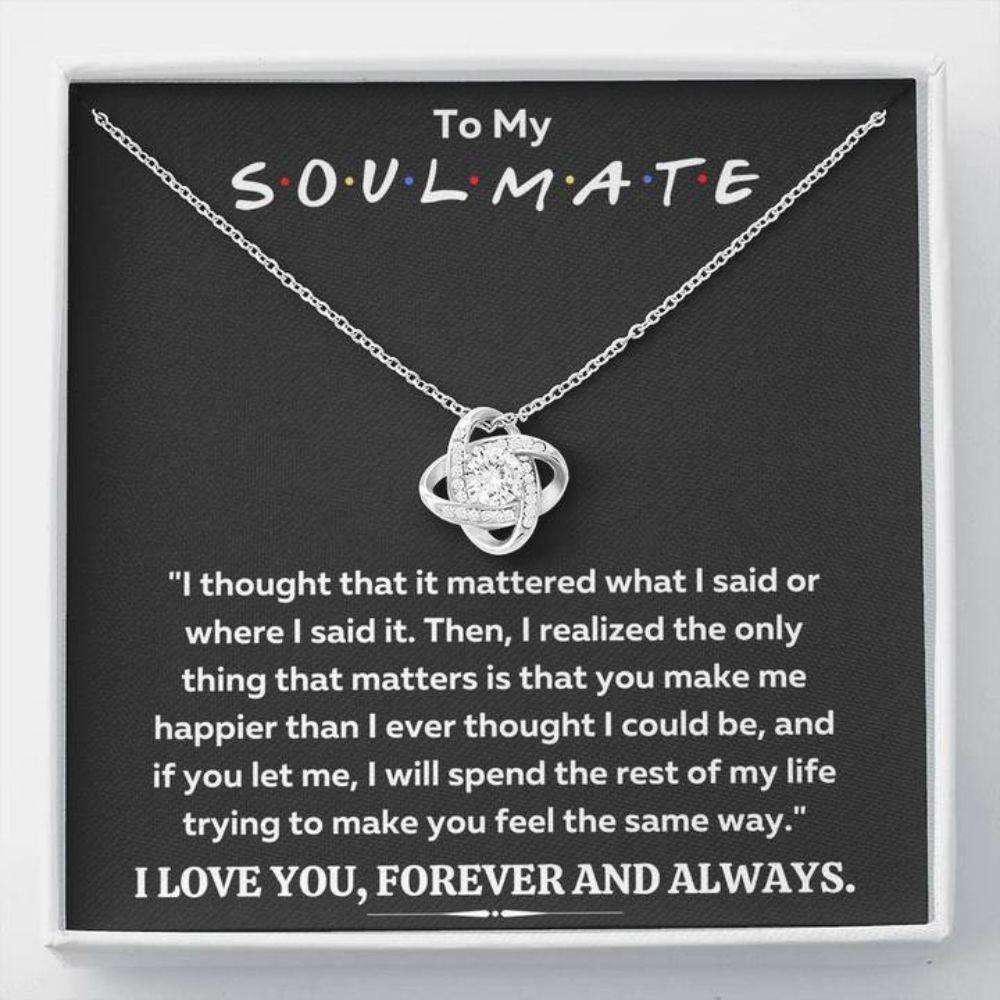 Girlfriend Necklace, Wife Necklace, To My Soulmate Love Knot Necklace Gift For Karwa Chauth Rakva