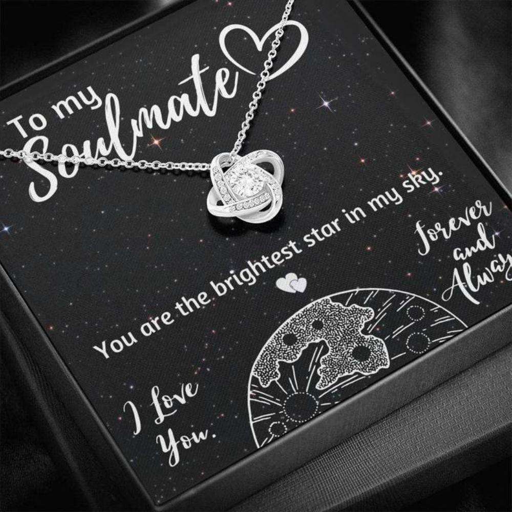 Girlfriend Necklace, Wife Necklace, To My Soulmate Love Knot Necklace Gift For Karwa Chauth Rakva