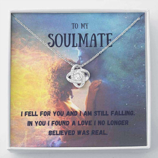 Girlfriend Necklace, Wife Necklace, To My Soulmate Necklace Gift “ I Fell For You “ Heartwarming Message Necklace For Karwa Chauth Rakva