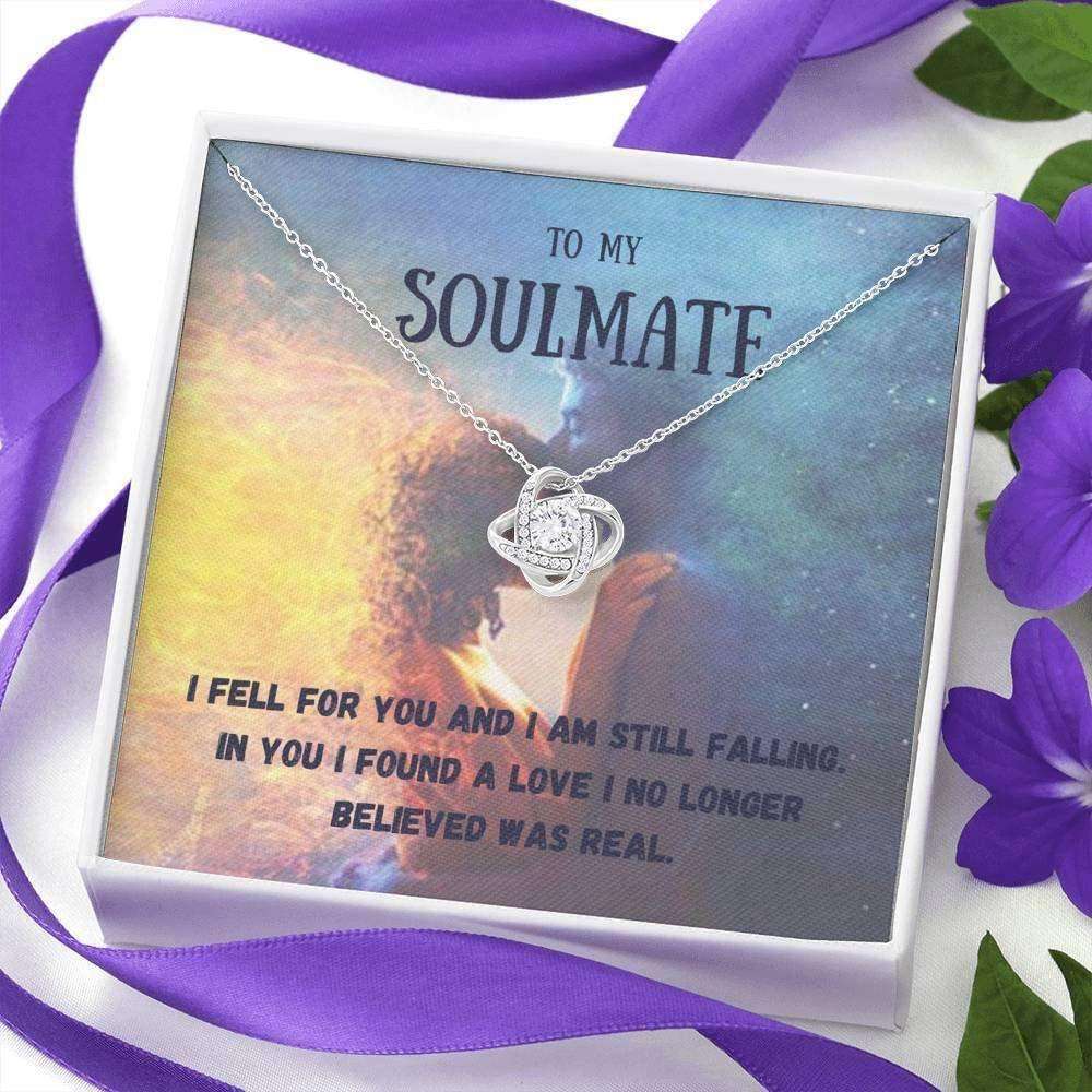 Girlfriend Necklace, Wife Necklace, To My Soulmate Necklace Gift “ I Fell For You “ Heartwarming Message Necklace For Karwa Chauth Rakva