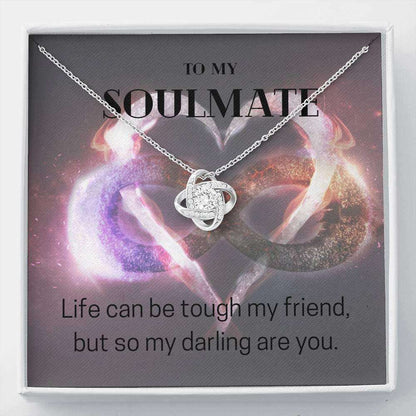 Girlfriend Necklace, Wife Necklace, To My Soulmate Necklace Gift “ Life Can Be Tough “ Always Remember Necklace For Karwa Chauth Rakva