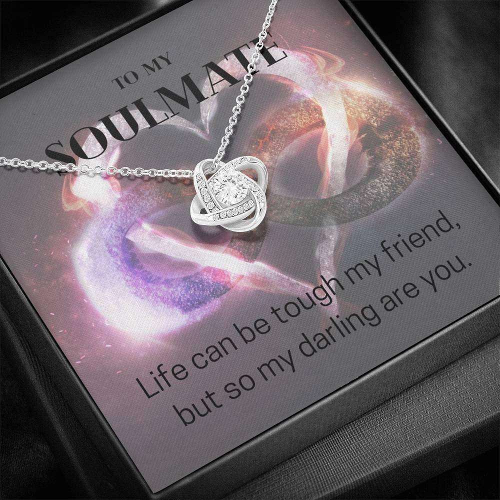 Girlfriend Necklace, Wife Necklace, To My Soulmate Necklace Gift “ Life Can Be Tough “ Always Remember Necklace For Karwa Chauth Rakva