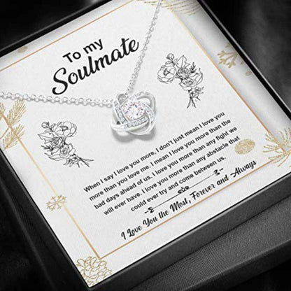 Girlfriend Necklace, Wife Necklace, To My Soulmate Necklace Rose Say I Love You More Fight Abstacle The Most For Karwa Chauth Rakva