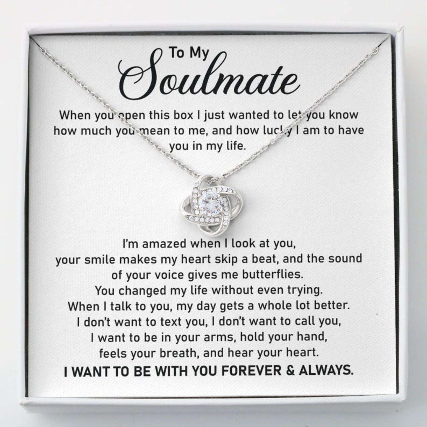 Girlfriend Necklace, Wife Necklace, To My Soulmate Necklace, Sentimental Gifts For Wife Girlfriend, Valentines Day Necklace For Karwa Chauth Rakva