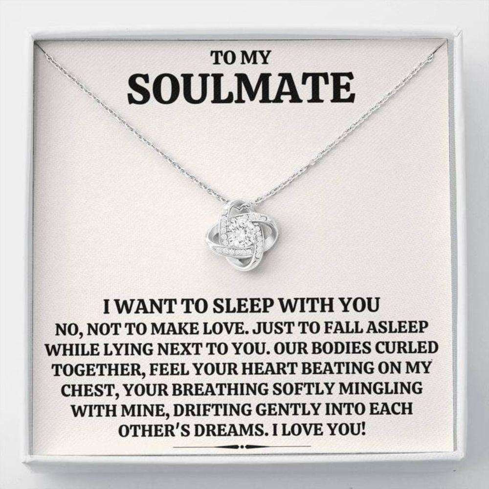 Girlfriend Necklace, Wife Necklace, To My Soulmate Sleep With You Love Knot Necklace Gift For Karwa Chauth Rakva