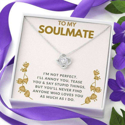 Girlfriend Necklace, Wife Necklace, To My Soulmate Tease You Love Knot Necklace Gift For Karwa Chauth Rakva