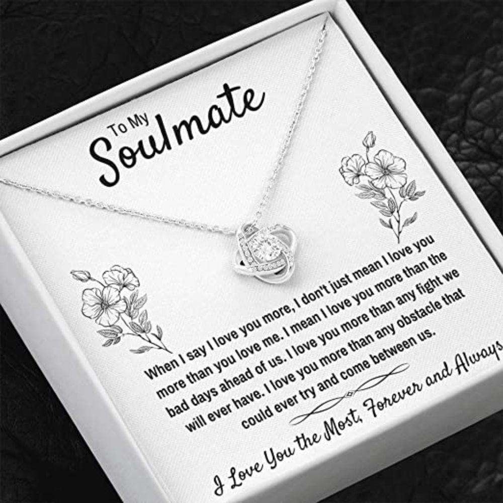 Girlfriend Necklace, Wife Necklace, To My Soulmate Œi Love You The Most” Necklace Gift For Karwa Chauth Rakva