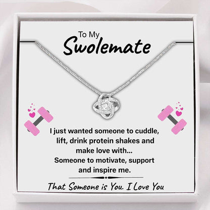 Girlfriend Necklace, Wife Necklace, To My Swolemate Someone To Love Knot Necklace Gift For Karwa Chauth Rakva