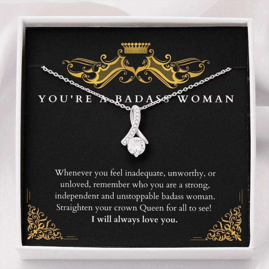 Girlfriend Necklace, Wife Necklace, You’Re A Badass Woman Necklace “ Gift For Soulmate Girlfriend Wife For Karwa Chauth Rakva