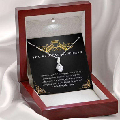 Girlfriend Necklace, Wife Necklace, You’Re A Badass Woman Necklace “ Gift For Soulmate Girlfriend Wife For Karwa Chauth Rakva