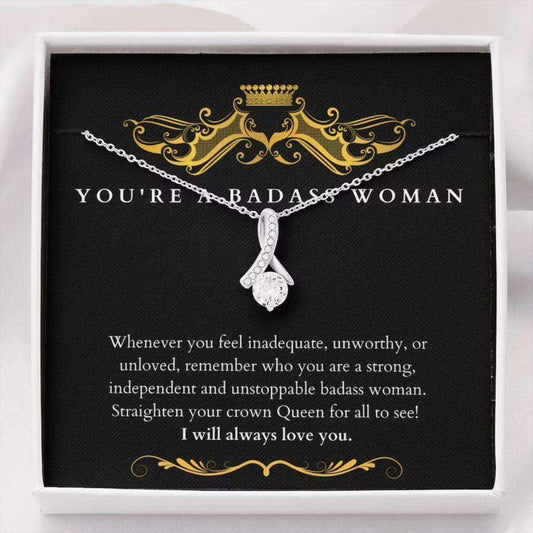 Girlfriend Necklace, Wife Necklace, You’Re A Badass Woman Necklace “ Gift For Soulmate Girlfriend Wife For Karwa Chauth Rakva