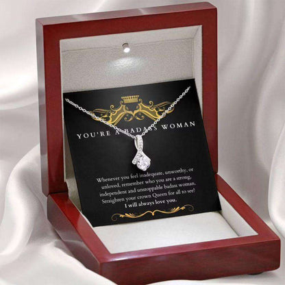 Girlfriend Necklace, Wife Necklace, You’Re A Badass Woman Necklace “ Gift For Soulmate Girlfriend Wife For Karwa Chauth Rakva