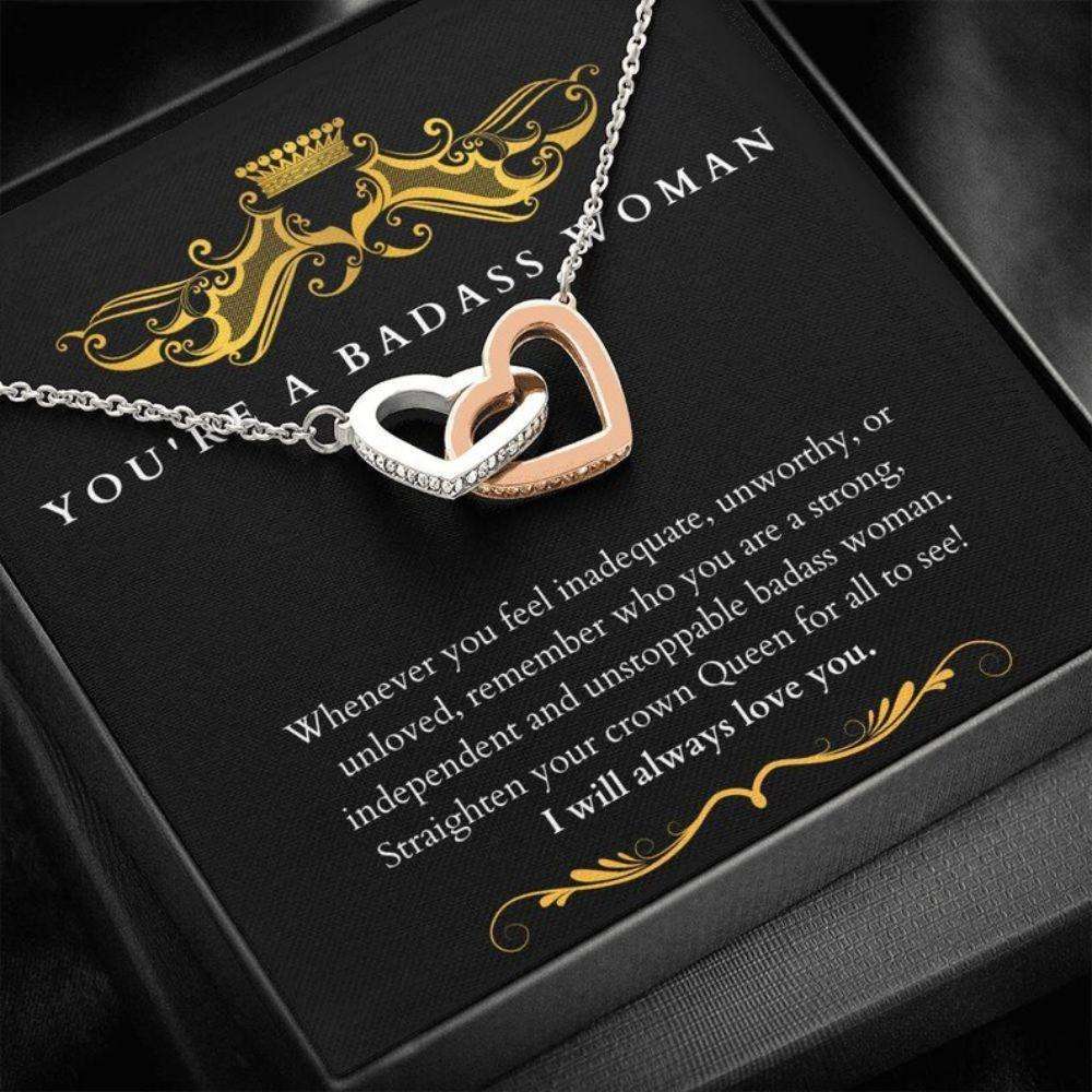 Girlfriend Necklace, Wife Necklace, You’Re A Badass Woman Necklace “ Gift For Soulmate Girlfriend Wife For Karwa Chauth Rakva