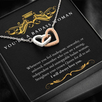 Girlfriend Necklace, Wife Necklace, You’Re A Badass Woman Necklace “ Gift For Soulmate Girlfriend Wife For Karwa Chauth Rakva