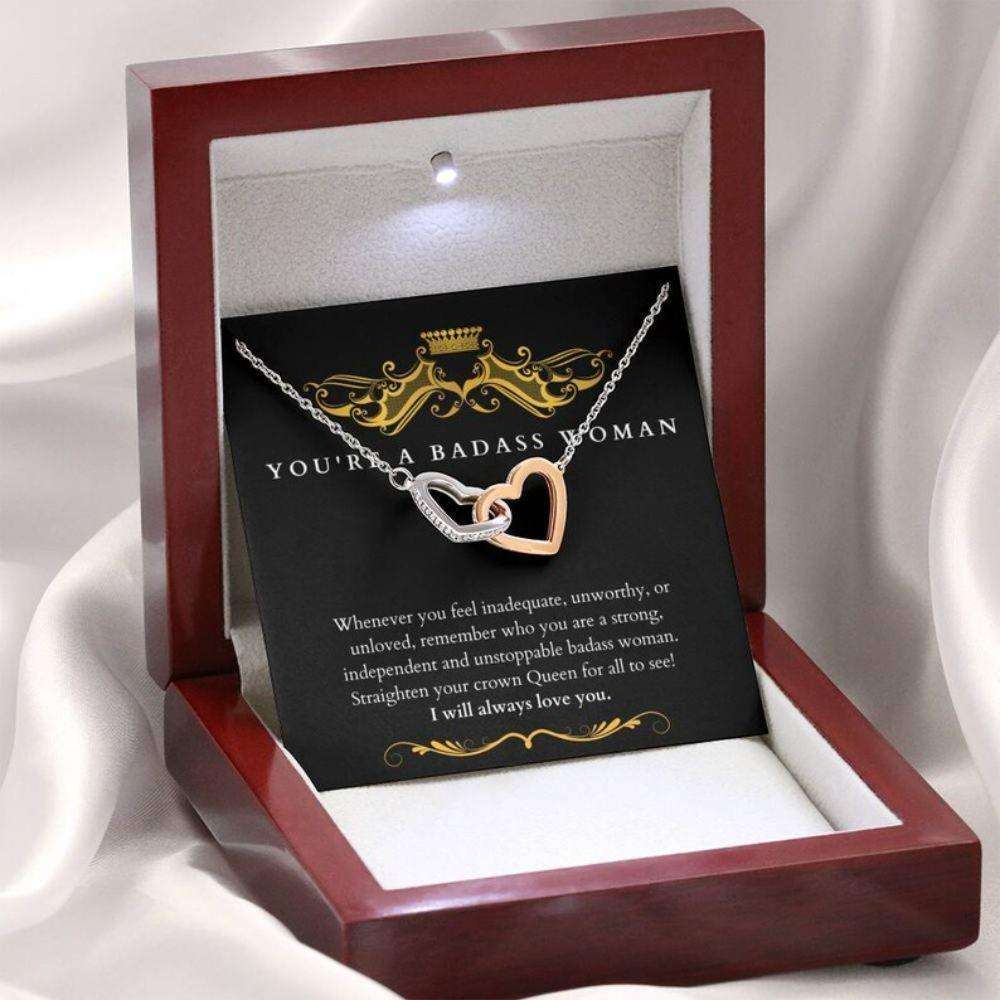 Girlfriend Necklace, Wife Necklace, You’Re A Badass Woman Necklace “ Gift For Soulmate Girlfriend Wife For Karwa Chauth Rakva