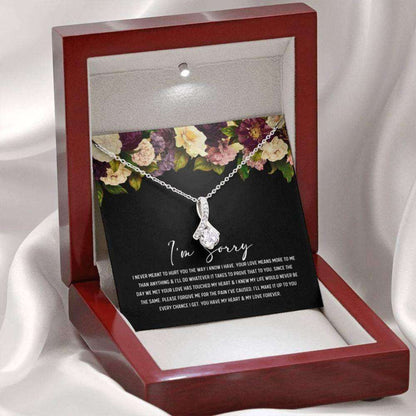 Girlfriend Necklace, Wife Necklacei’M Sorry Apology Gift Necklace For Her, Forgiveness Present, Sorry Card For Karwa Chauth Rakva