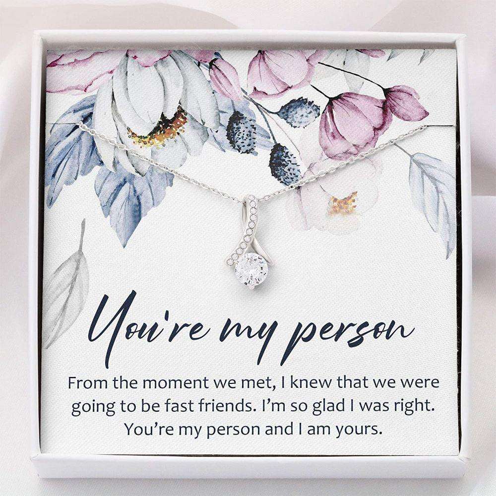 Girlfriend Necklace, You Are My Person Gifts Necklace “ Necklace With Gift Box For Birthday Christmas For Karwa Chauth Rakva