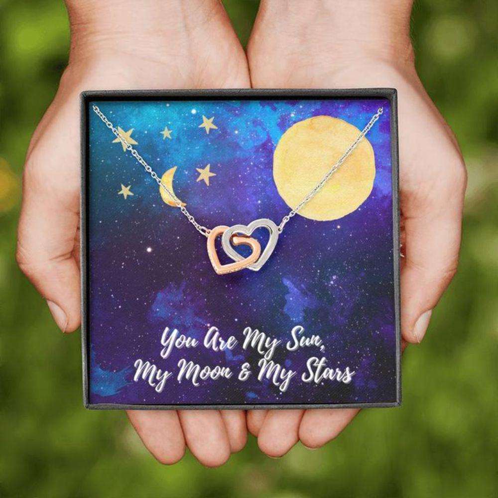 Girlfriend Necklace, You Are My Sun Moon Stars “ Gift Necklace With Message Card Gifts For Friend Rakva