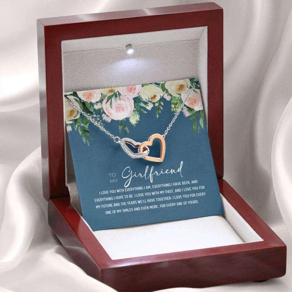 Girlfriend Necklace,Girlfriend Gift, Anniversary Birthday Valentine Hearts Necklace Gift For Girlfriend Gifts For Friend Rakva