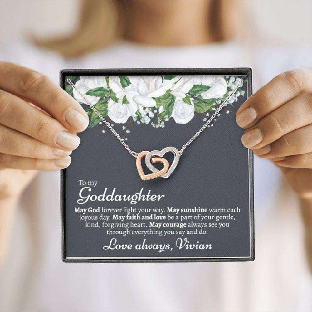 Goddaughter Necklace Gift, Gift From Godmother, Baptism Necklace Gifts For Daughter Rakva