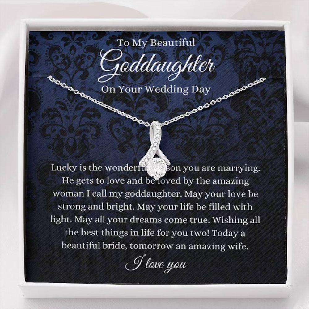 Goddaughter Necklace, Goddaughter Wedding Day Necklace Gift, Gift To Bride From Godmother/Godfather Gift For Bride Rakva