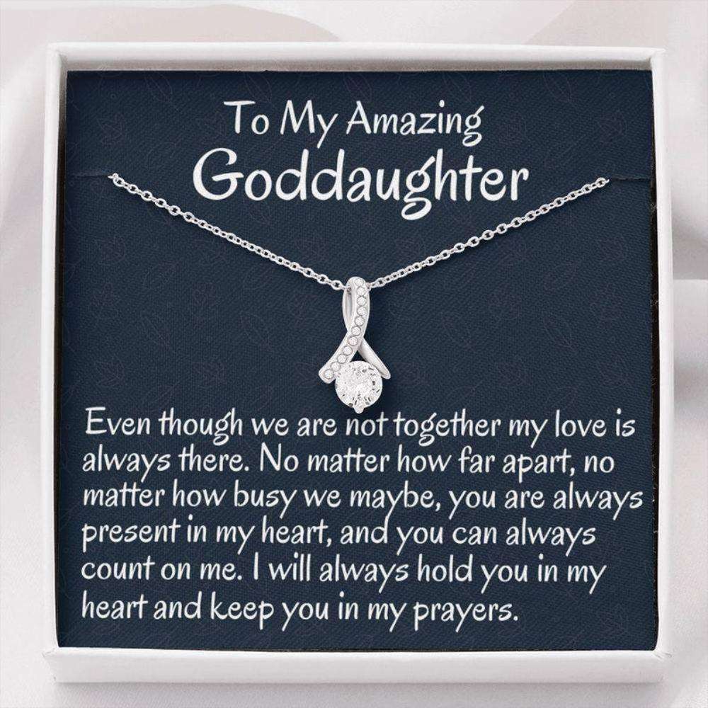 Goddaughter Necklace, To My Goddaughter Gift From Godmother Necklace Gift For Baptism, Confirmation, Graduation Birthday Gifts For Daughter Rakva