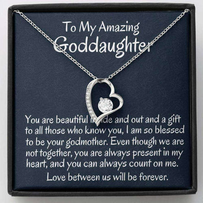 Goddaughter Necklace, To My Goddaughter Gift From Godmother Necklace Gift For Baptism, Confirmation, Graduation Birthday Gifts For Daughter Rakva