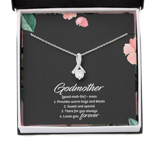 Godmother Necklace, Gift For Mother’S Day Godmother Definition, Message Card Necklace Gifts For Godmother/ Godfather Rakva