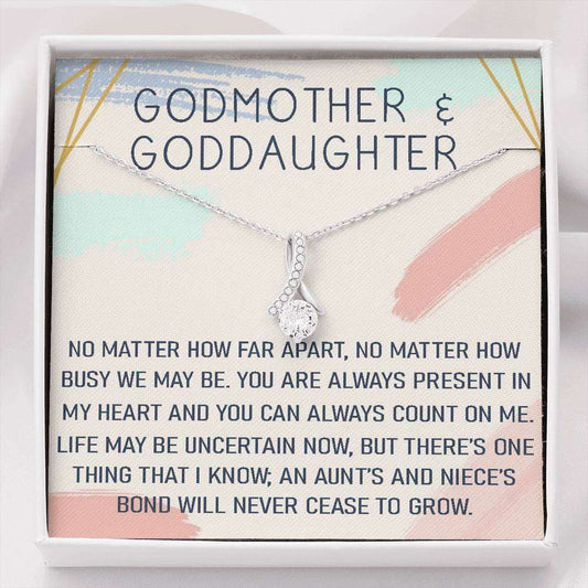 Godmother Necklace, Godmother & Goddaughter Gift Necklace, Baptism, Confirmation, Graduation Gifts For Daughter Rakva