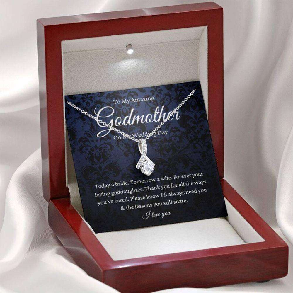 Godmother Necklace, Godmother Of The Bride Necklace Wedding Day Gift From Goddaughter, Gift For Godmother Gifts For Daughter Rakva