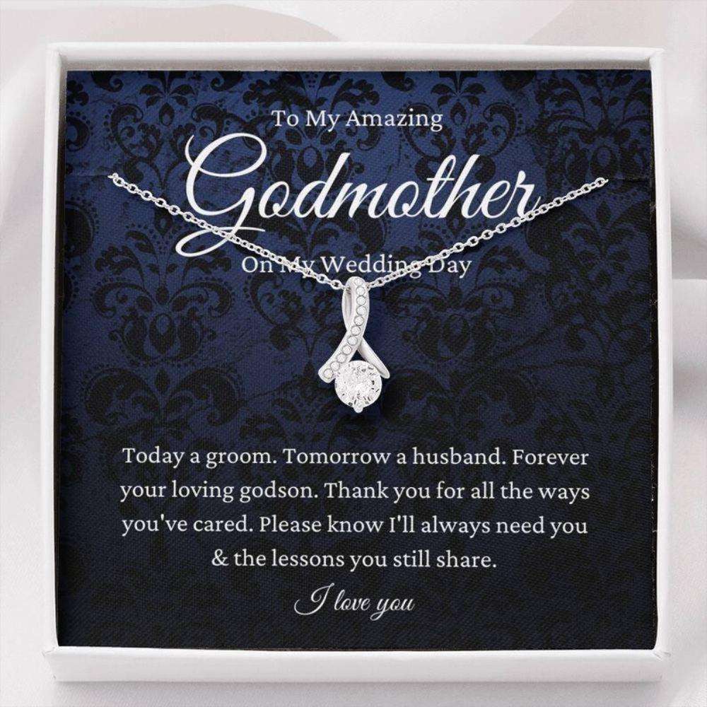 Godmother Necklace, Godmother Of The Groom Neckalce Gift From Godson, Gift For Godmother From Godson Wedding Gifts For Godmother/ Godfather Rakva