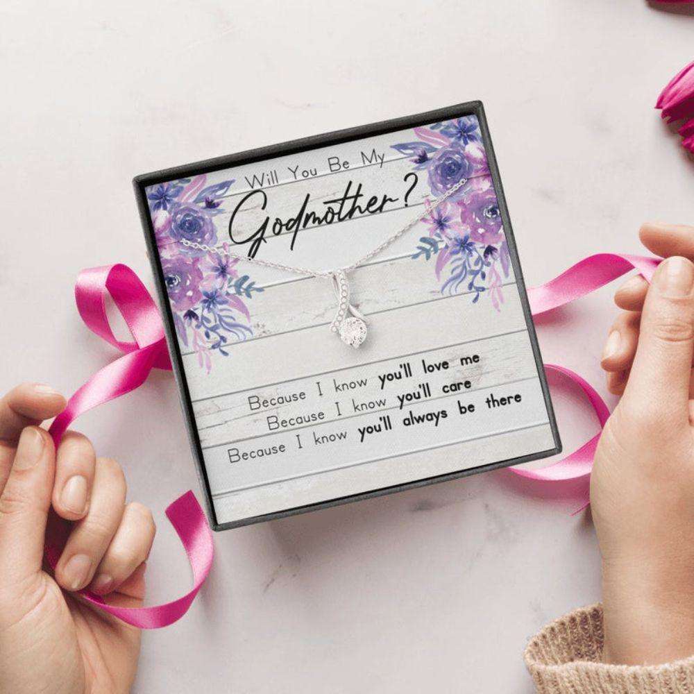 Godmother Necklace Proposal Box, Will You Be My Godmother, Fairy Godmother Necklace Gifts For Goddaughter / Godson Necklace Rakva