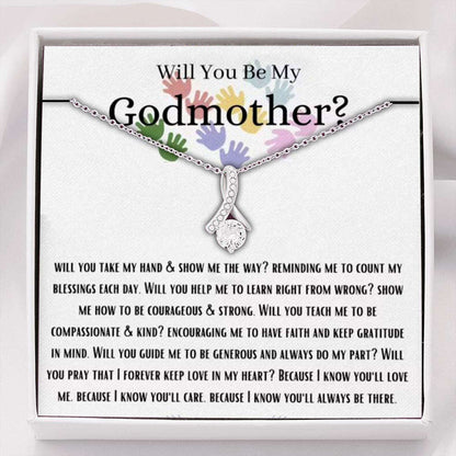 Godmother Necklace, Will You Be My Godmother Necklace, Gift For Future Godmother, Godmother Proposal Gifts For Godmother/ Godfather Rakva