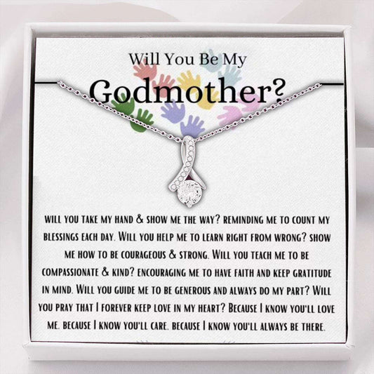 Godmother Necklace, Will You Be My Godmother Necklace, Gift For Future Godmother, Godmother Proposal Gifts For Godmother/ Godfather Rakva