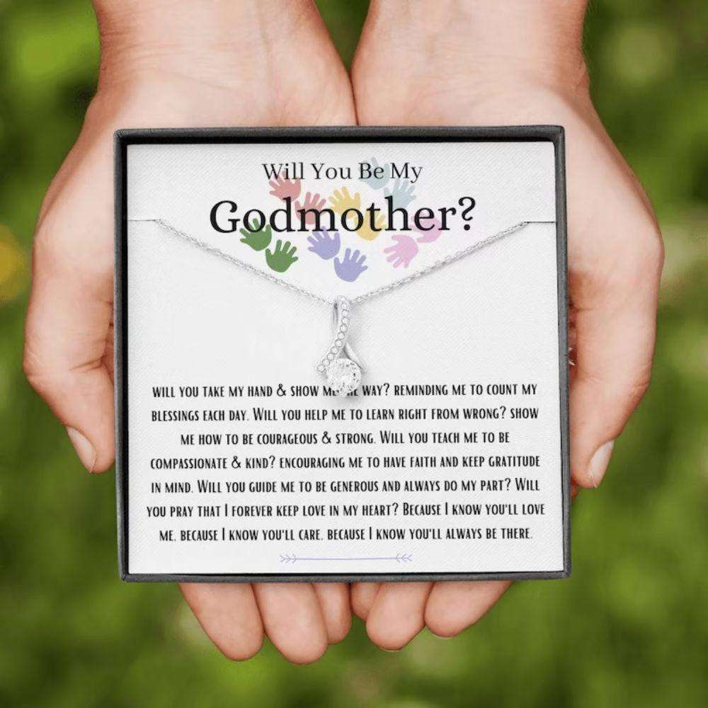 Godmother Necklace, Will You Be My Godmother Necklace, Gift For Future Godmother, Godmother Proposal Gifts For Godmother/ Godfather Rakva