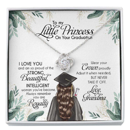 Graduation Necklace For Granddaughter From Grandparents, Meaningful Message Card For Her, High School Grad Gifts Custom Necklace For Archievement Rakva