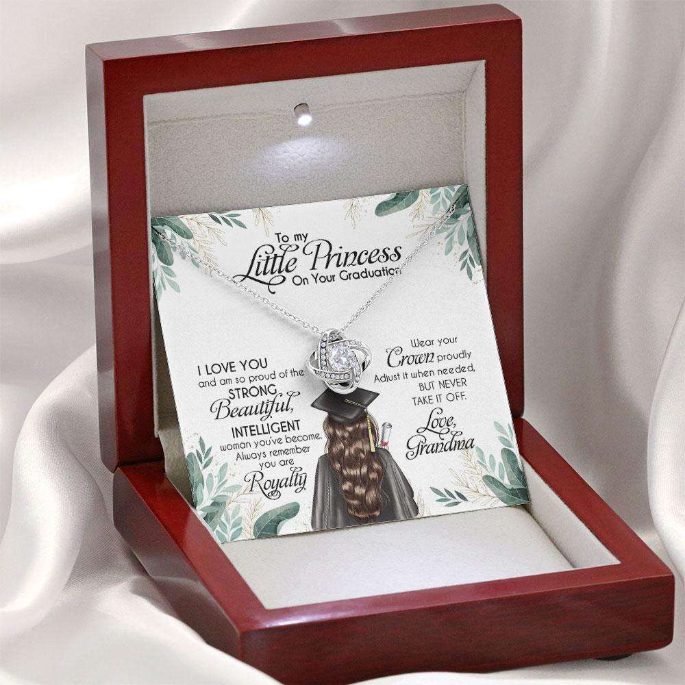 Graduation Necklace For Granddaughter From Grandparents, Meaningful Message Card For Her, High School Grad Gifts Custom Necklace For Archievement Rakva