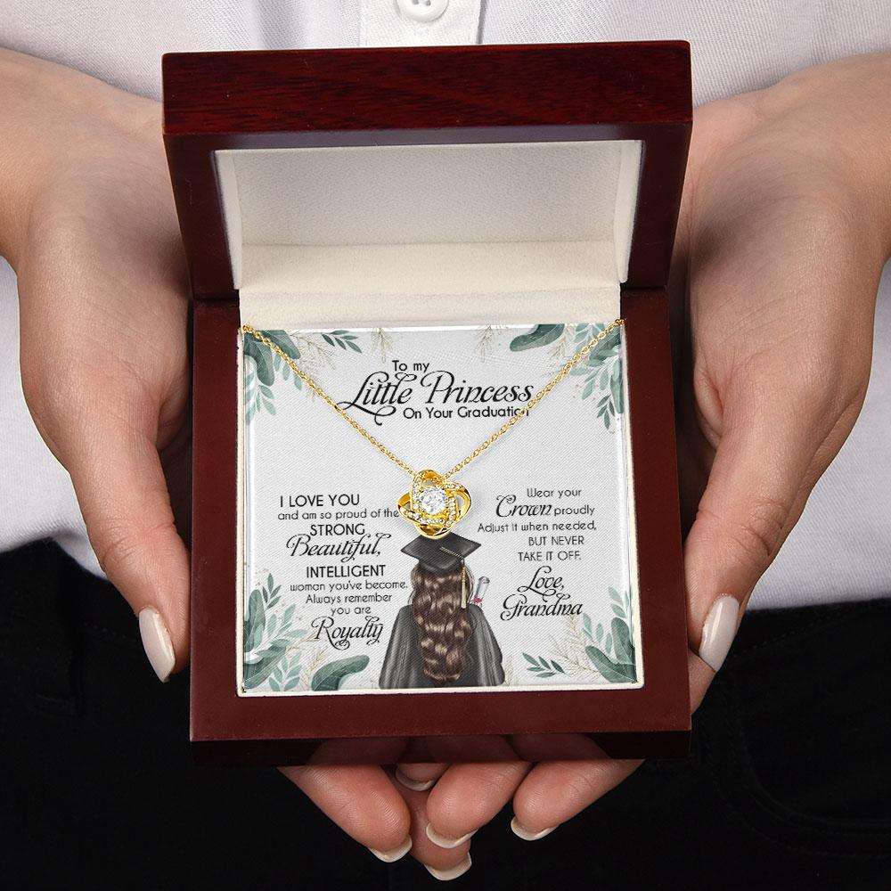 Graduation Necklace For Granddaughter From Grandparents, Meaningful Message Card For Her, High School Grad Gifts Custom Necklace For Archievement Rakva