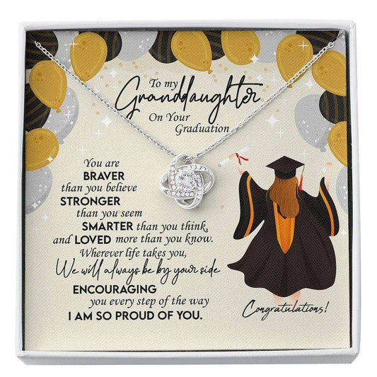 Graduation Necklace For Granddaughter, High School Or College Grad With Sentimental Message Card Custom Necklace For Archievement Rakva